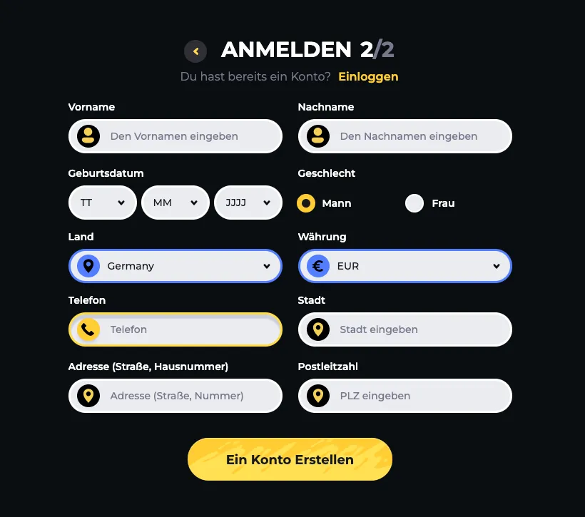 Boomerang Account erstellen
