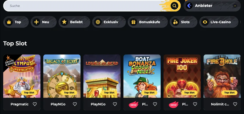 Boomerang Casino Spielekatalog