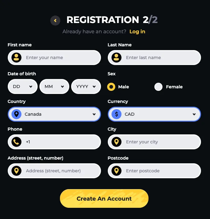 Boomerang create account
