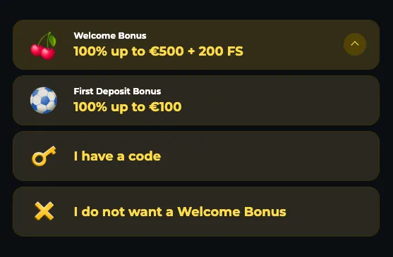 Boomerang registration bonuses