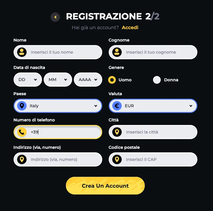 Crea account Boomerang